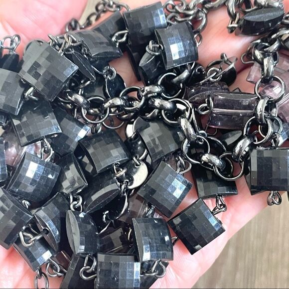 Multi strand black multi beaded necklace - Picture 4 of 8